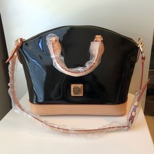 NWT Dooney & Bourke Black Patent domed satchel